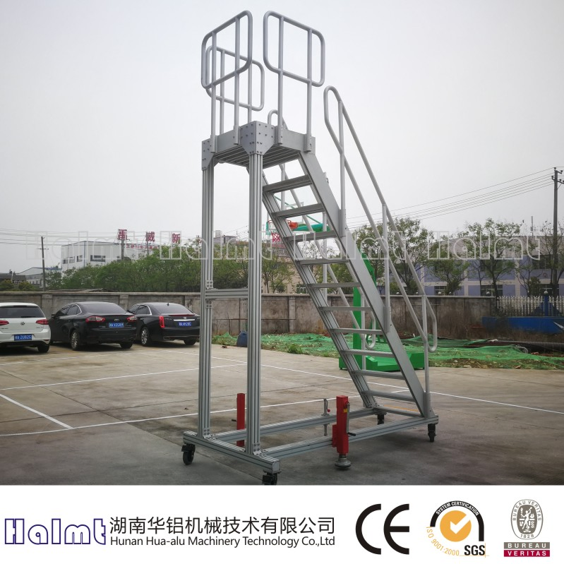 Aluminum Industrial Portable Stairs and Railing