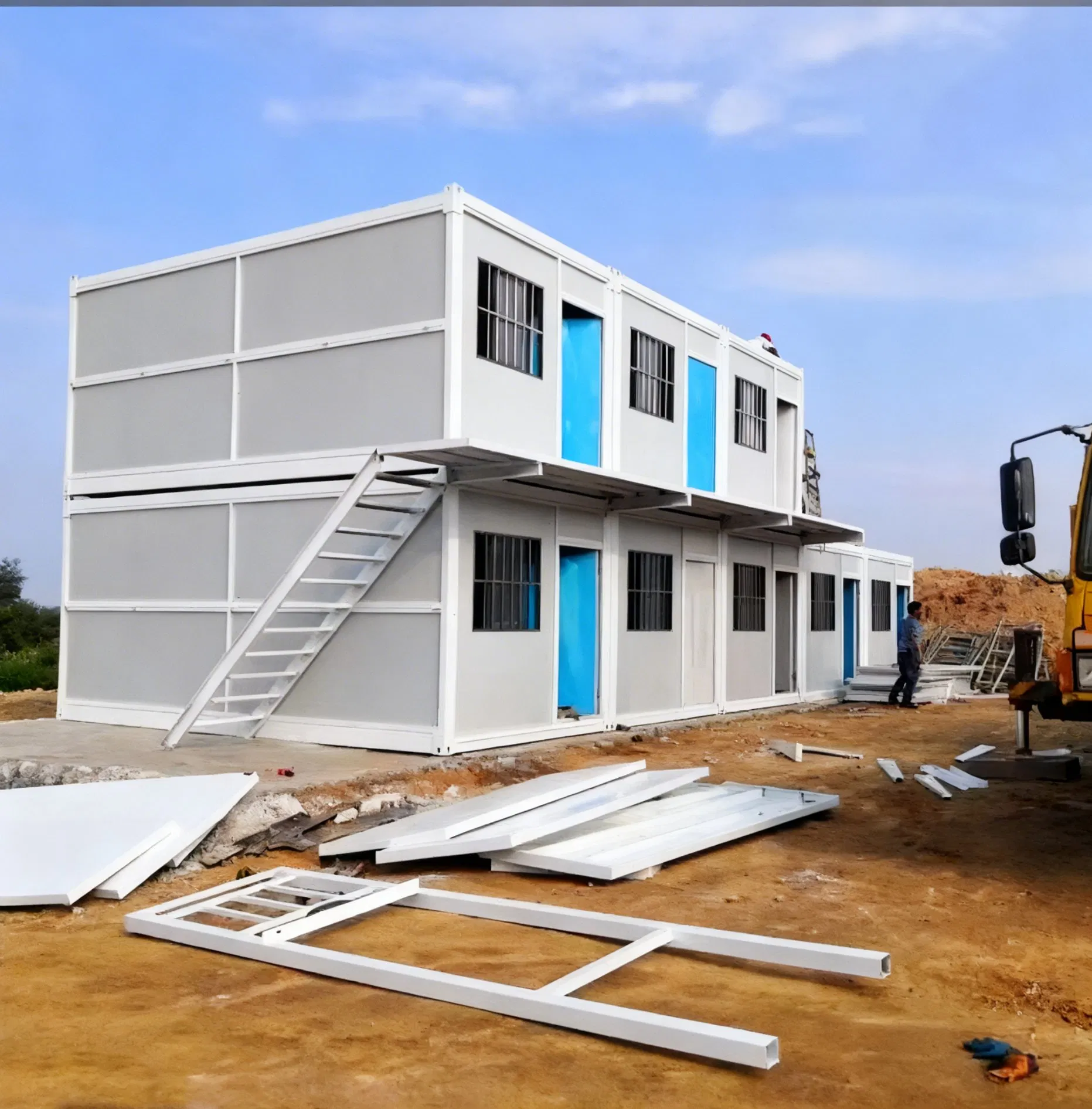 Foldable Design Quickly Set-up 2 Story Container House Instant Relocation Ready