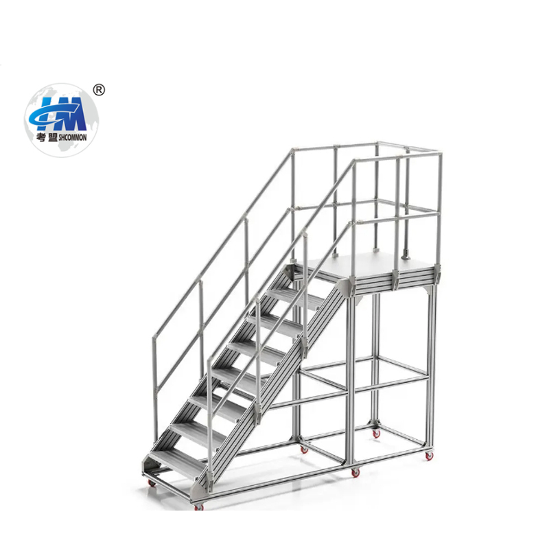 T&V Slot Portable Industrial Stair Made From Easily Movable 6063 T5 Industrial Aluminum Profile Extrusion Anodized