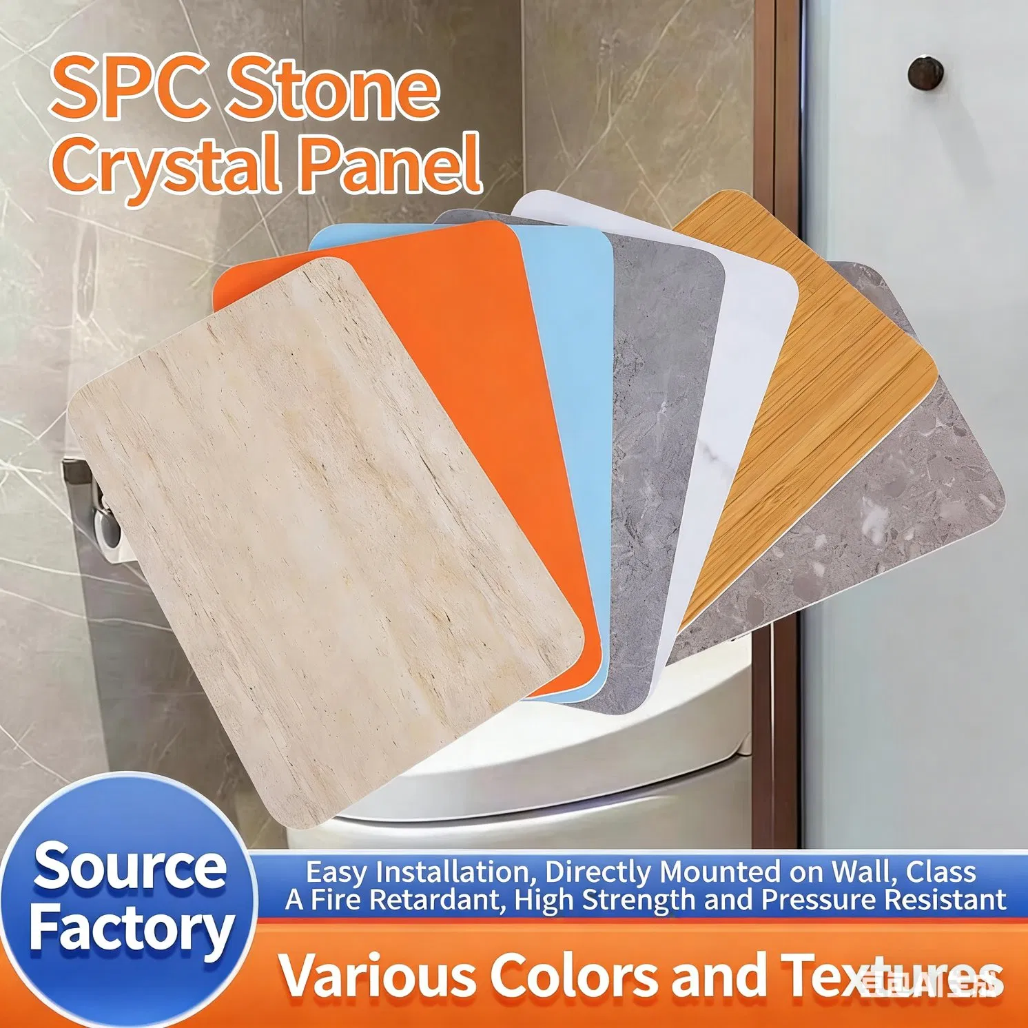 Factory Manufacturer Stone Plastic Composite Panel Board Stone Crystal Panel Board