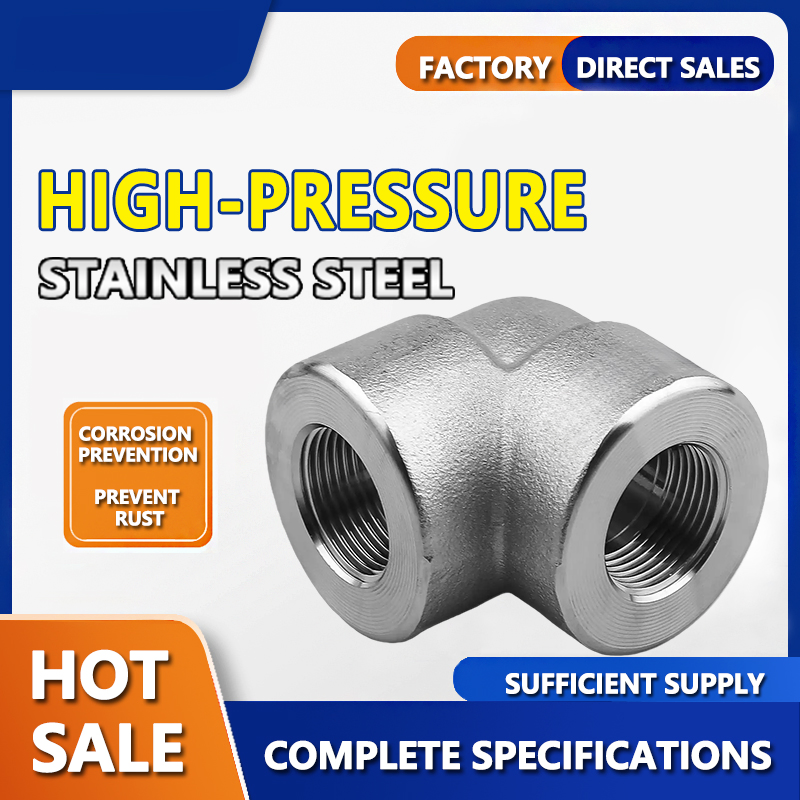 304 Stainless Steel High Pressure Female Threaded 90° Elbow Pipe Fitting
