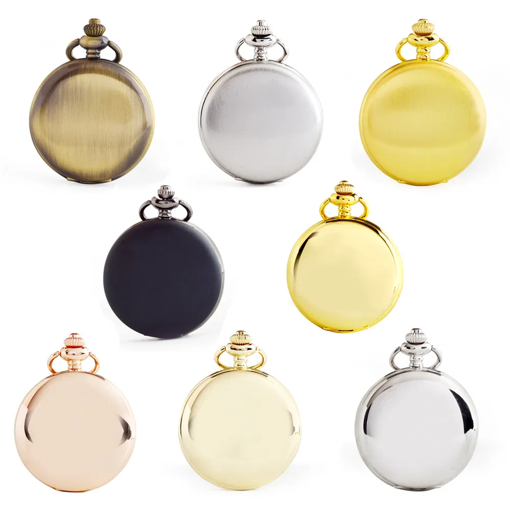 Fashion Smooth 8 Colors Alloy Men Quartz Men Classic Fob Polished Pocket Watch