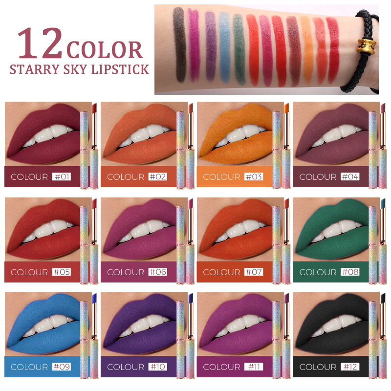 Wholesale Maquillage High Value Colorful Makeup Lipstick Lasting Waterproof Smooth Velvet Matte Lipstick