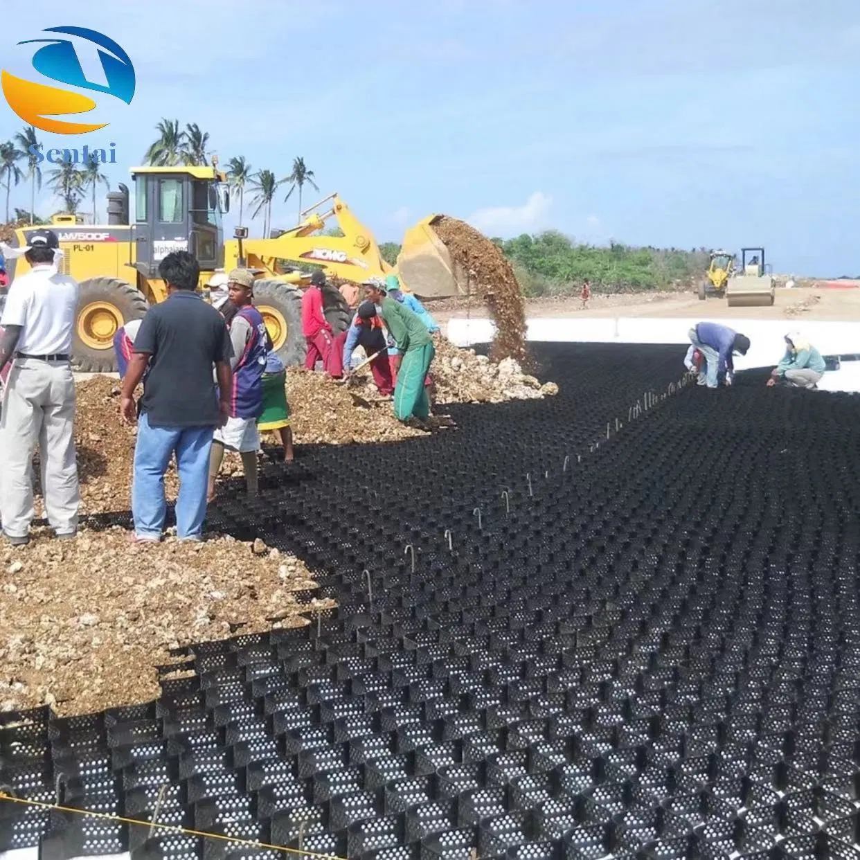 Geogrid Chamber Is Used for Road Foundation Reinforcement/Slope Protection, and Has a Reinforcing and Protective Effect on Both Sides of The Soil
