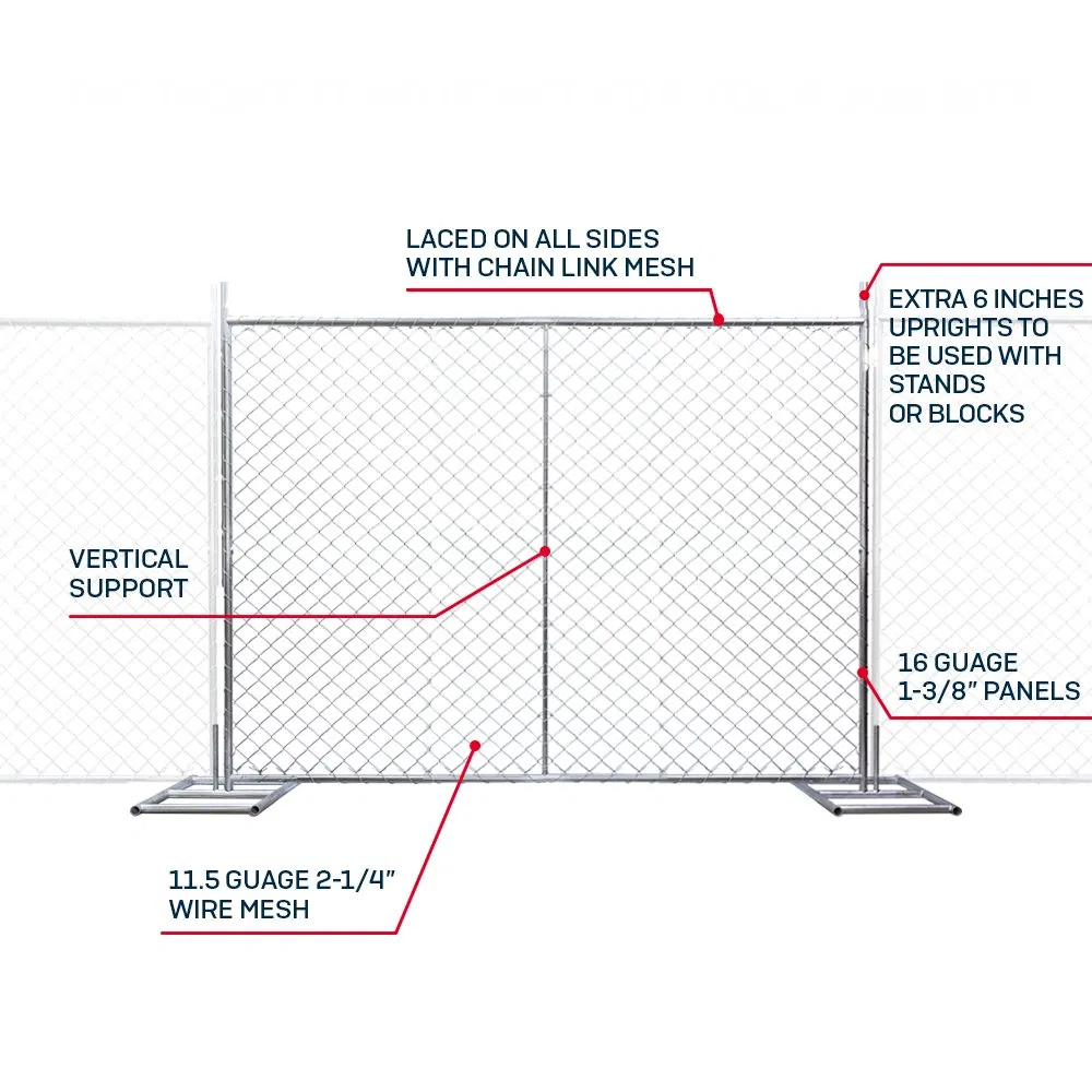 American Temporary Guardrail Movable Galvanized Temporary Fence Panel/Chain Link Fence