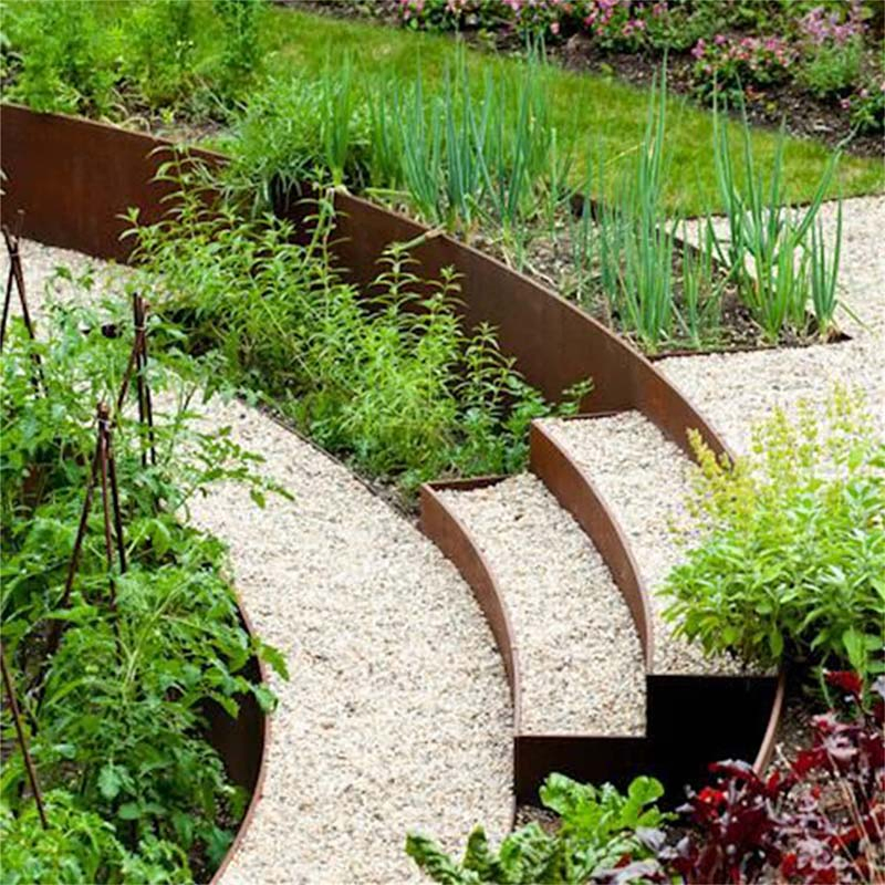 Modern Fencing Border Metal Rusty Corten Steel Flexible Landscape Garden Lawn Edging
