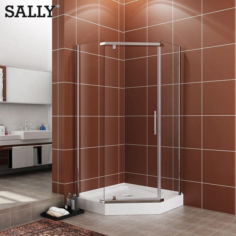 Sleek Neo-Angle Glass Shower Enclosure with Stylish Door