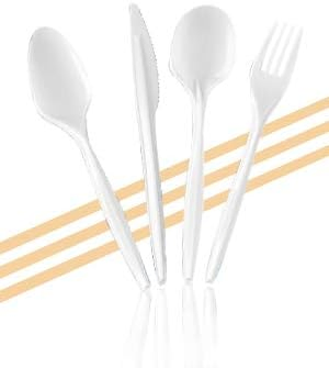 White Plastic PP Knife for Tableware
