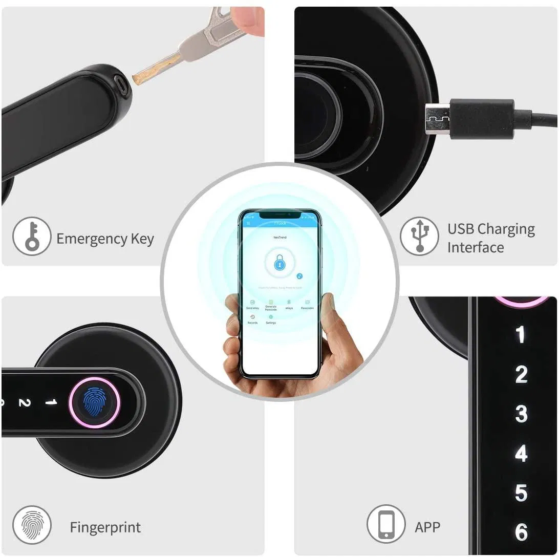 Waterproof Fingerprint Lock Outdoor Gate Lock with Tuya WiFi APP