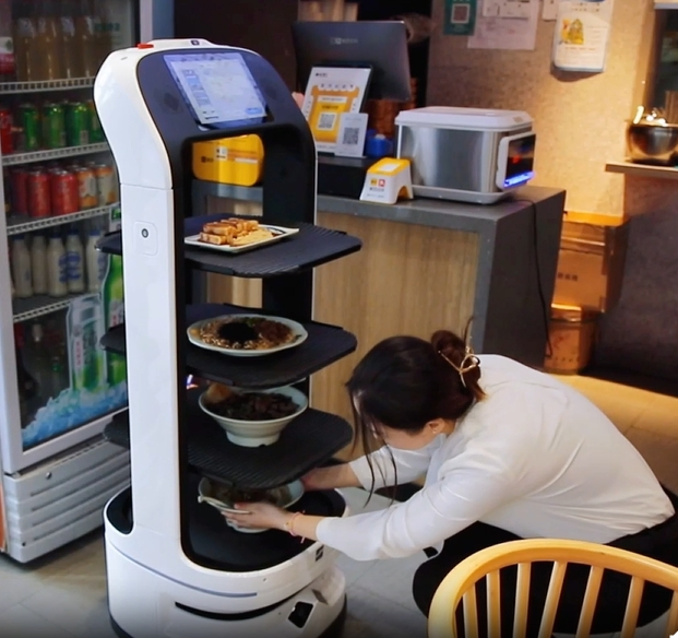 Easy Operation Food Delivery Robot Indoor Delivery Robot for Shopping Mall Delivery