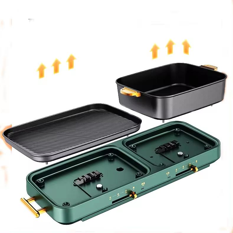 Hot Sale 2 in 1 BBQ Grill Detachable Hot Pot Multi-Functional Electric Grill