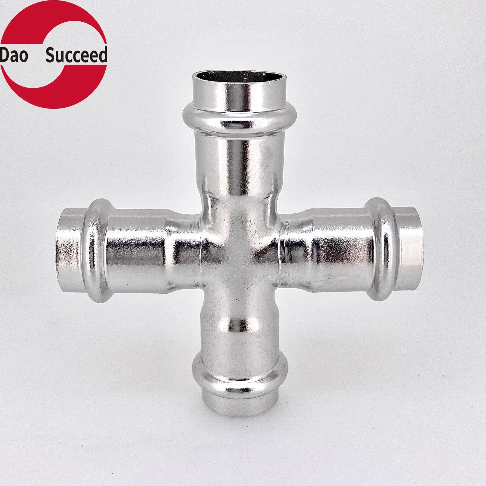 High Quality V Profile Compression Stainless Steel Equal Cross for Water Pipe System