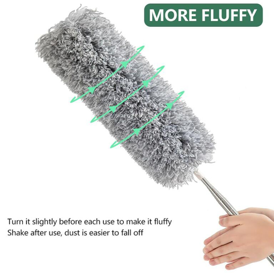 100-Inch Bendable Microfiber Head Washable Extra-Long Dusters with Extension Pole