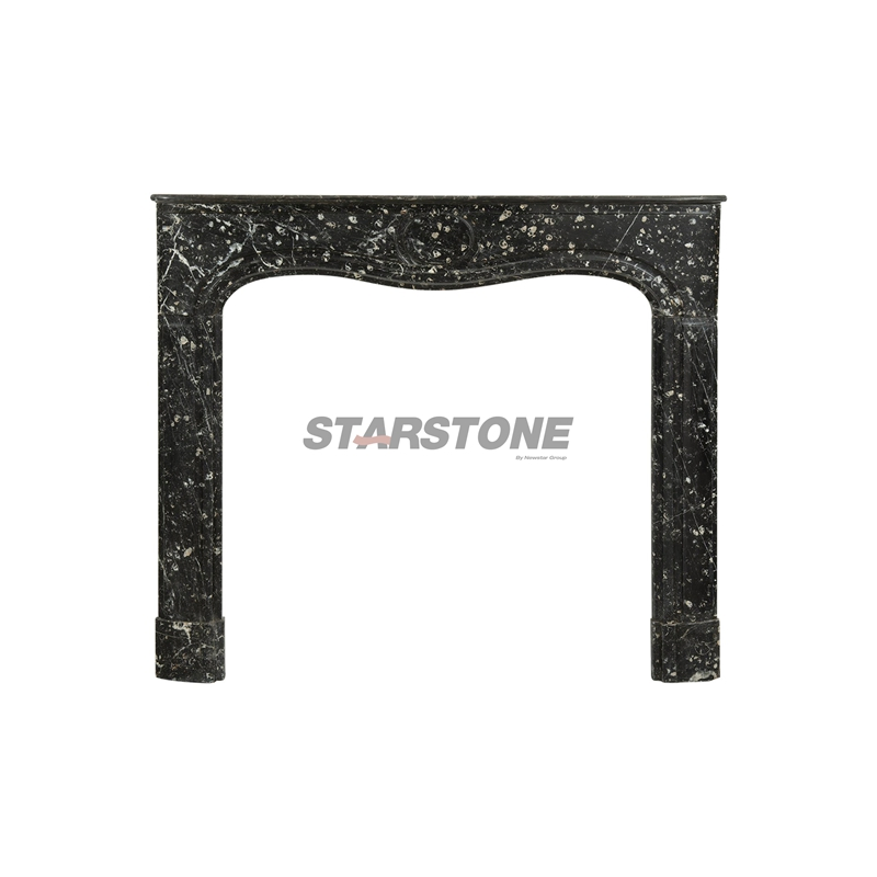 Popular Design Black Natural Stone Fireplaces Simple Home Hotel Marble Fireplace