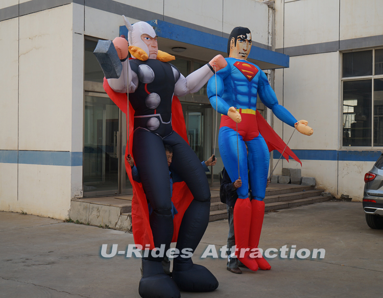 Specially design Inflatable moving superman / walking superman cartoon for promotion