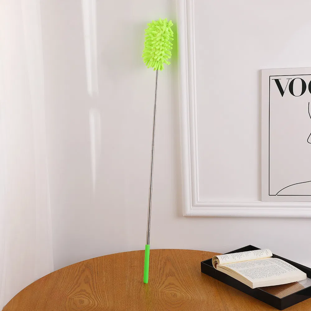 Household Cleaning Retractable Rod Head Changeable Magic Telescopic Washable Microfiber Duster