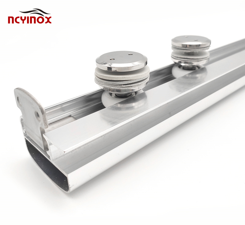 Frameless Sliding Glass Door Hanging Wheel System Hardware Accessories for 8-12mm Tempered Glass