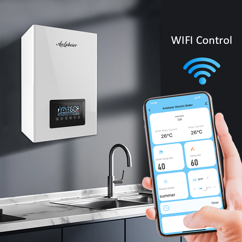 House 8kw-24kw Combi Electric Boiler Water Tube Vertical Low Pressure Hot Water Central Heating System