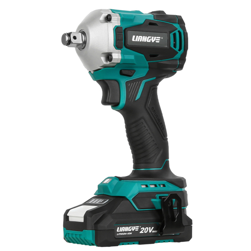 Liangye Battery Power Tools 400nm Brushless Cordless Impact Wrench with 1/2 Inch Square Head 20V