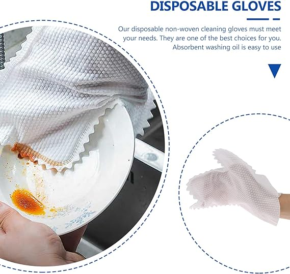 Esun Dishwashing Non- Woven Reusable Dry Wet Cleaning Gloves for Home Kitchen