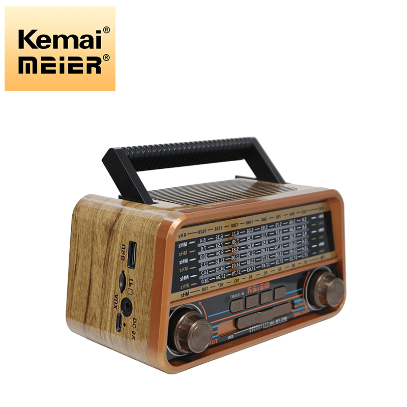 Retro USB Radio Portable Stereo Wireless Wooden Housing Radio with Am FM