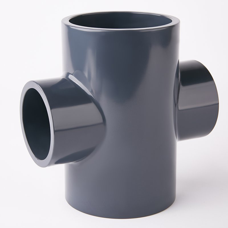 Online Sale High-Strength, Leak-Proof, Corrosion-Resistant, Durable UPVC Plastic Reducing Cross for Plumbing and Water Supply Systems
