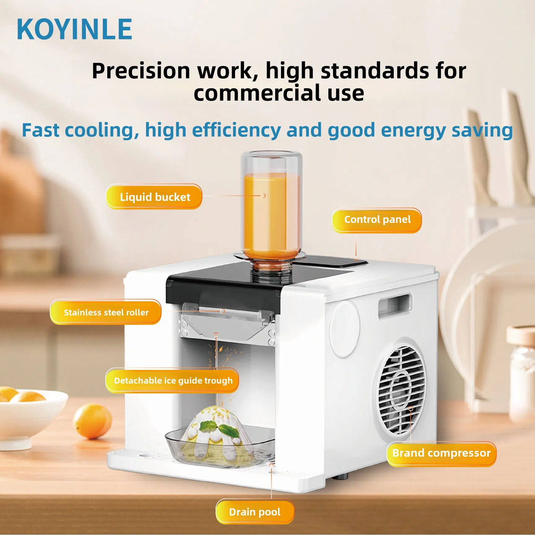 Snowflake Design Commercial Ice Maker with Fast Freezing Capacity