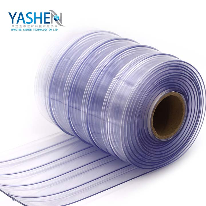 Transparent Factory Soft Ribbed PVC Striped Curtain