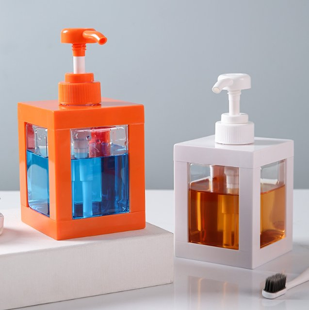 Large Capacity Lotion Dispenser Bottle, Home-Use Press-Type Square Bottle