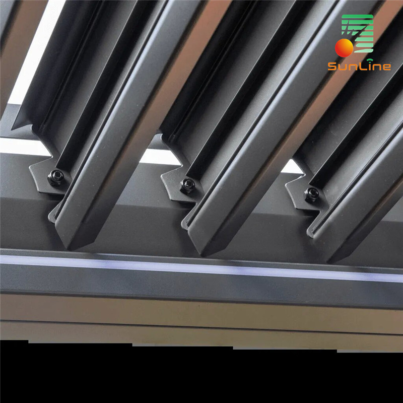 Smart Motorised Waterproof Aluminum Roof Louvered Pergola with Adjustable Roof Slats