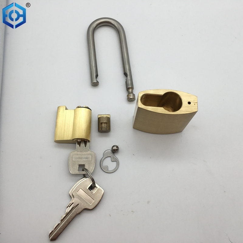 Solid Brass Interchangeable Core Padlock with Key with Wide Lock Body