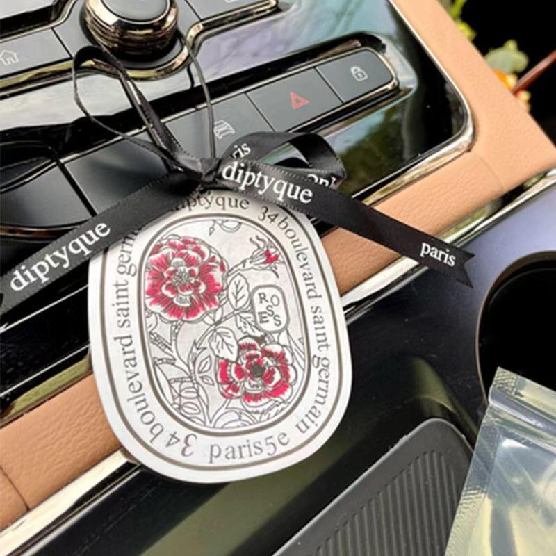 Customizable Oval Car Air Freshener with Floral Design