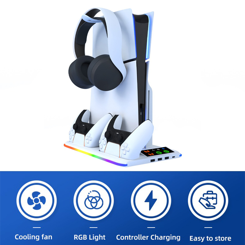 Зарядная станция с RGB-подсветкой и охлаждением для PS5