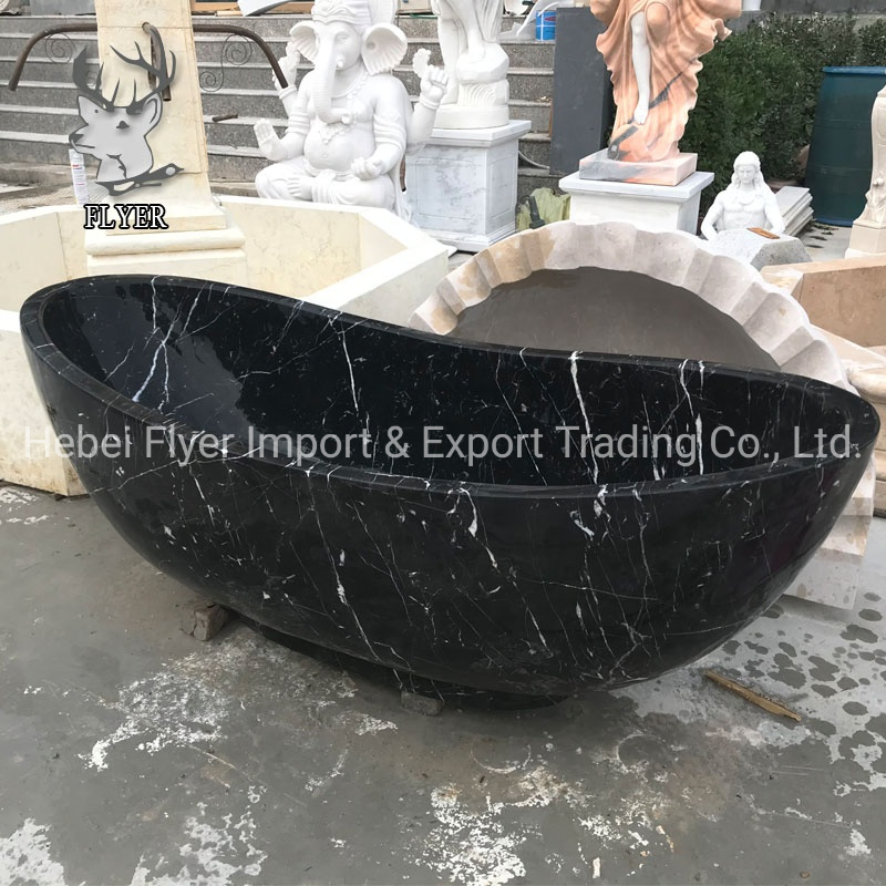 Черная мраморная ванна Freestanding