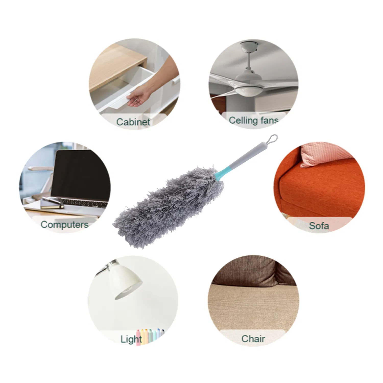 Microfiber Extendable Hand Dusters Washable Dusting Brush Leaning Tool