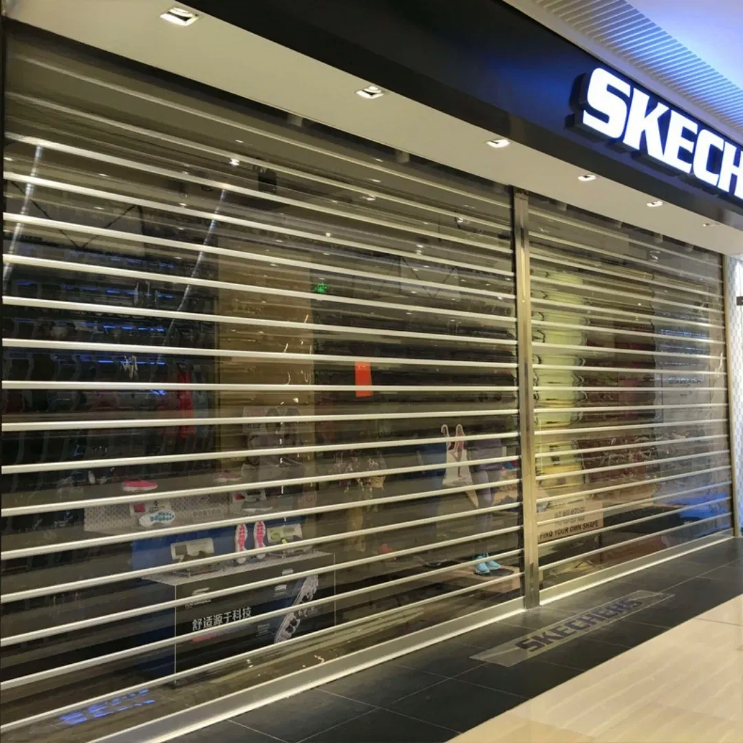 PVC Perspective Rolling Shutter Automatic Door with DC Motor for Shops