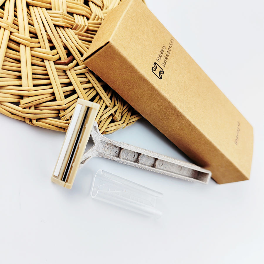 Environmentally Friendly Disposable Biodegradable Wheat Straw 2-Blade Razor