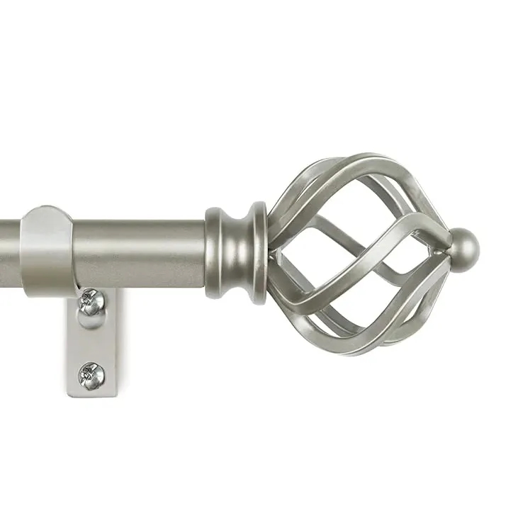 Hot Sale Golden Metal Telescoping Curtain Rod for Window Simple Design with Curved Finials Home Decoration Accessory