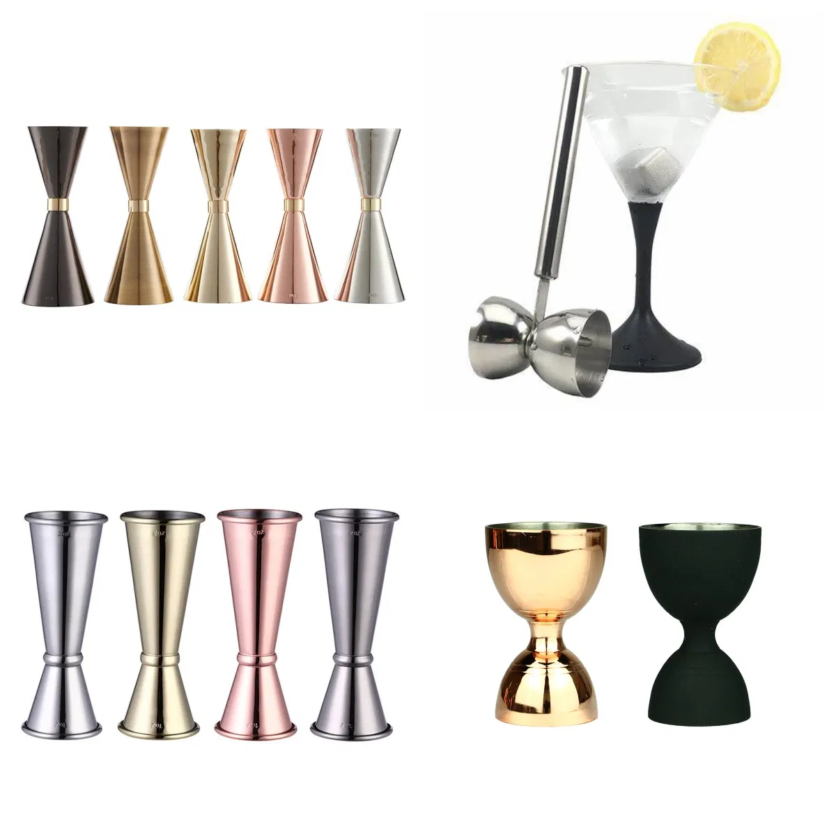 Custom Color Logo 15ml 30ml Single Stainless Steel Wine Double Head Jigger