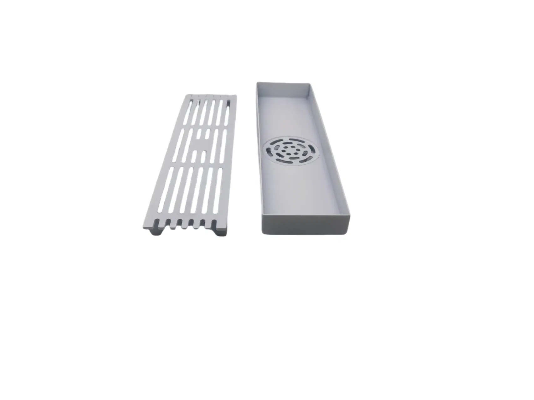 Customizable Odor-Proof Drain for Stylish Sink in Brushed Silver Large Capacity Linear Shower Drain