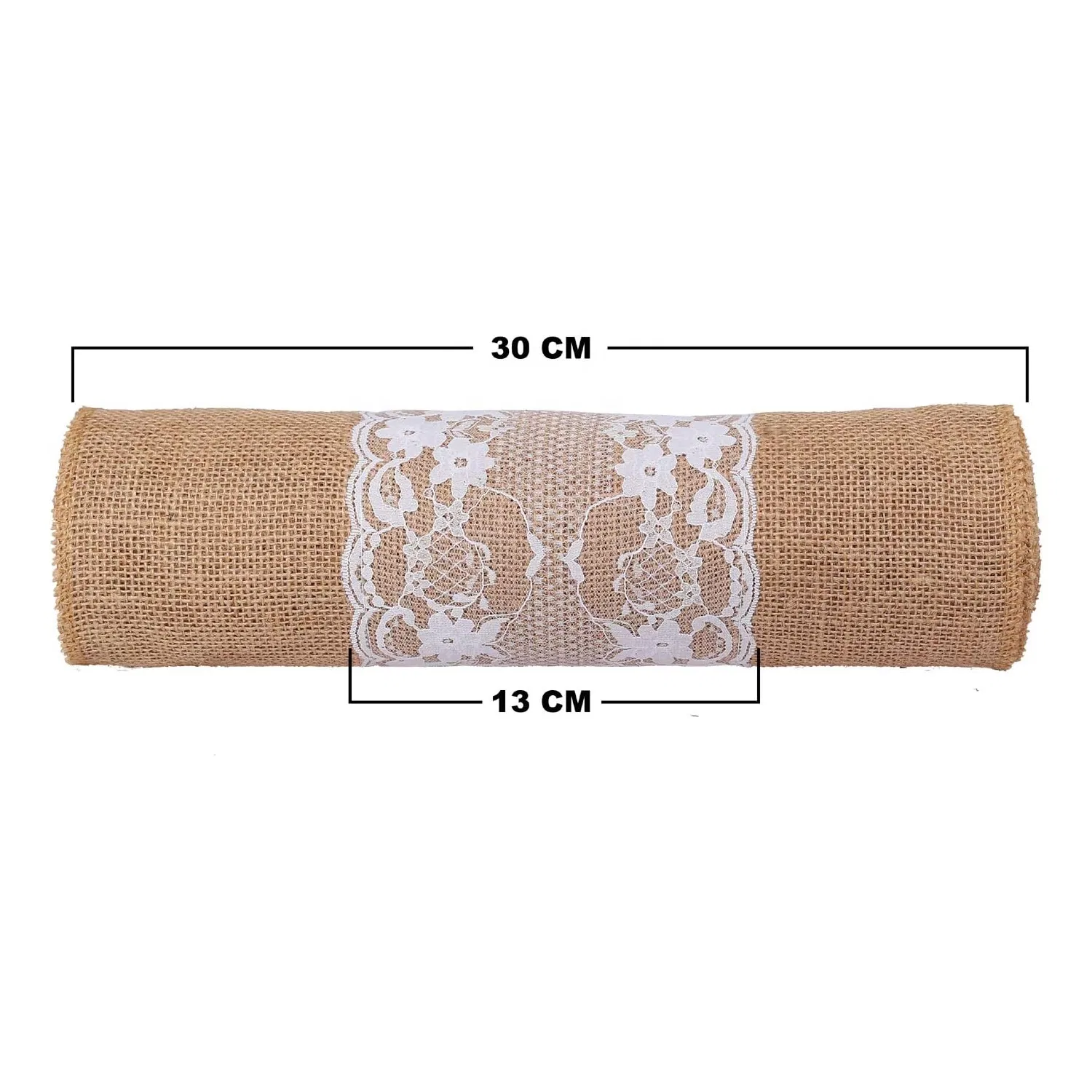 12 X 108 Inch Burlap Lace Table Cover Natural Jute Lace Burlap Table Runner