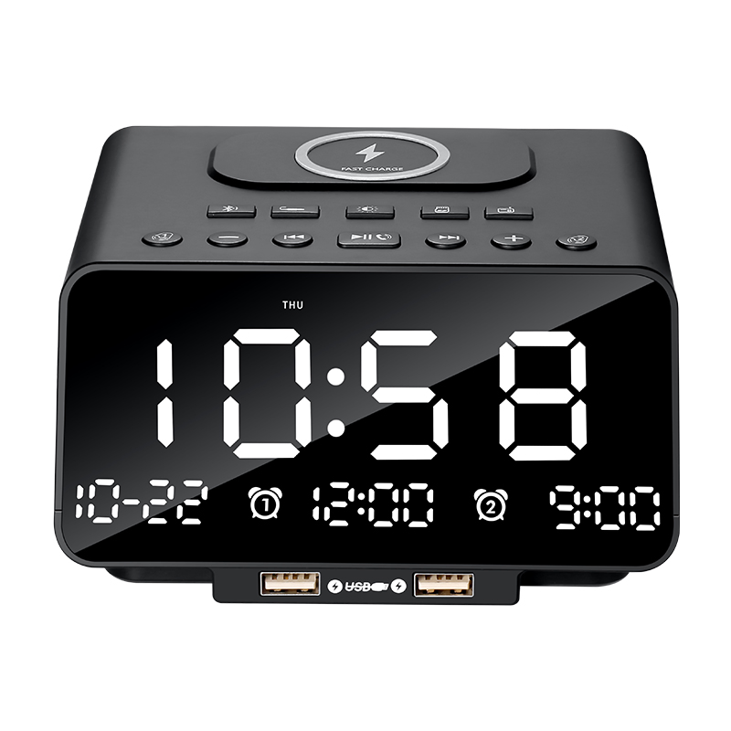 Hotel Bluetooth Table Alarm Clock Wireless Charge