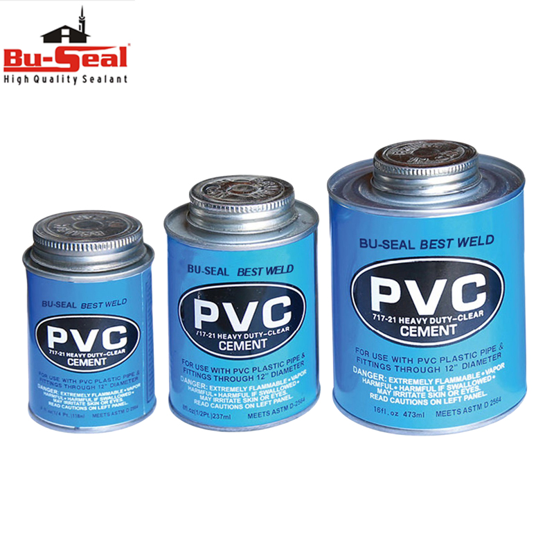 Heavy Duty PVC Clear Pipe Tin Package Glue Cement PVC Cement
