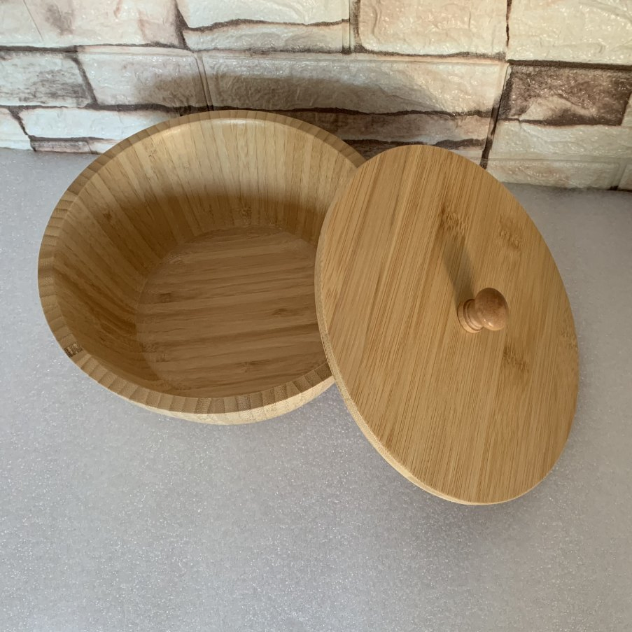 Bamboo Salad Food Soup Bowl with Lid
