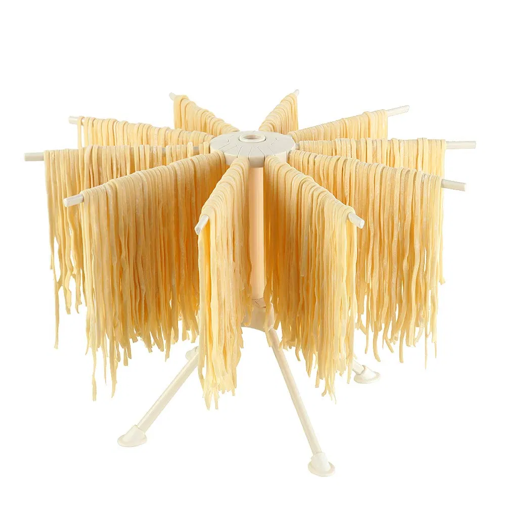 10 Arms Collapsible Pasta Drying Rack Plastic Foldable Fresh Spaghetti Hanger