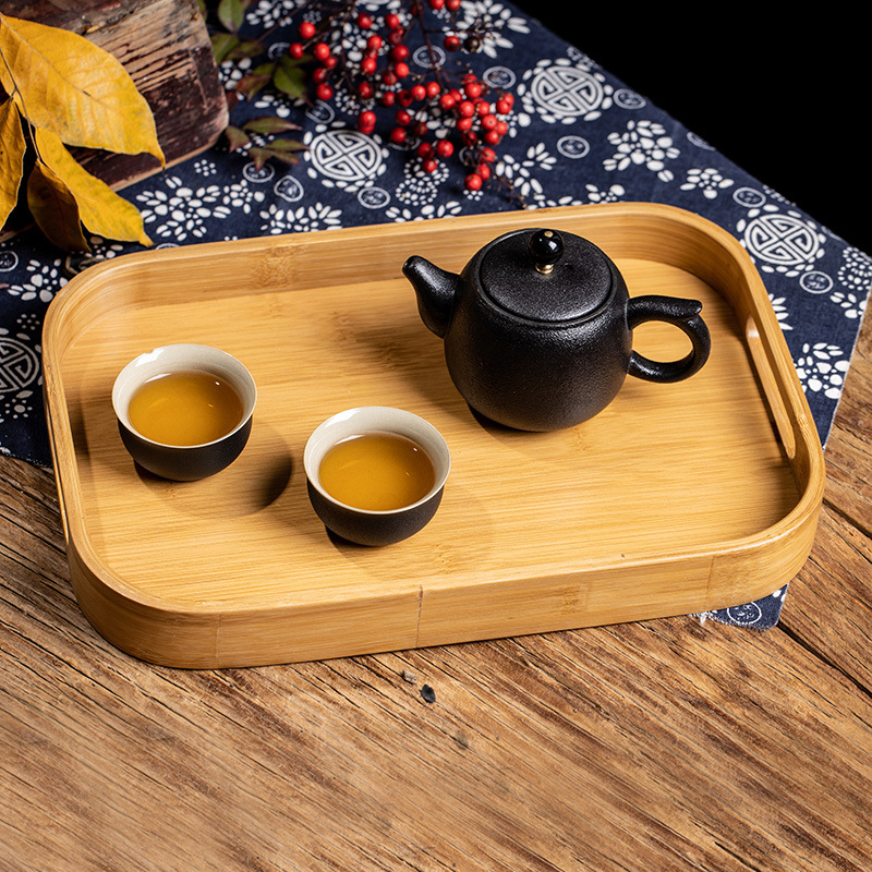 Elegant Bamboo Tea Set Tray for Stylish Gatherings and Events