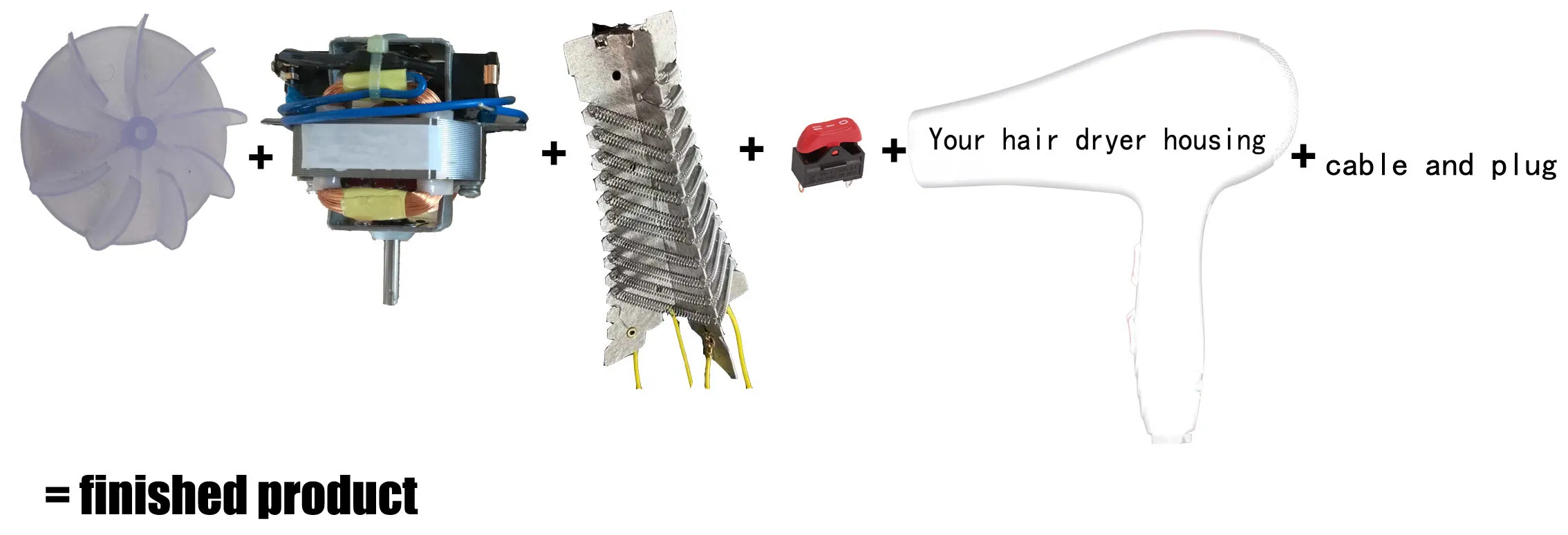 1200W/1500W/1800W/2000W Folded Travel Hairdryer Salon Equipment Hair Dryer Parts