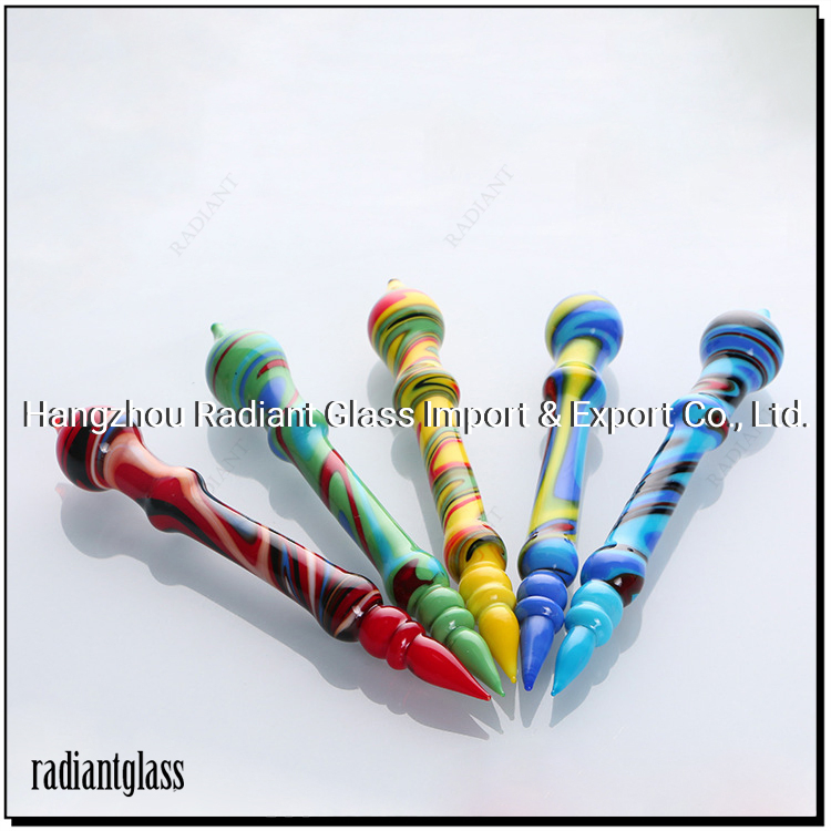 High-End Art Hand Blown Twist Colorful Glass Dabber Dabbing Tool