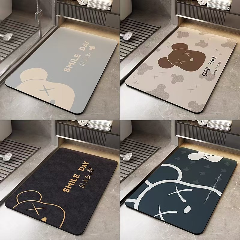 Low MOQ Custom Print Non Slip Bathroom Anti Slip Floor Mat