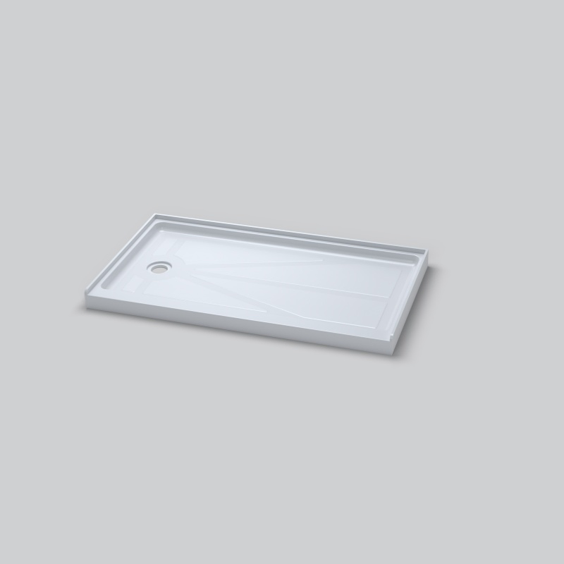 5 Year Warranty Durable Acrylic White Black Rectangle Anti Slip Shower Base